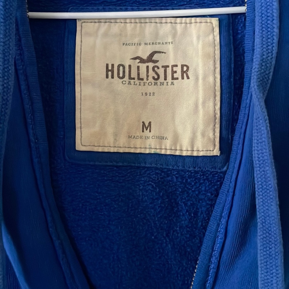 Hollister Zip Up Blue Hoodie Beach Relay Size Médium / M 🌴💙 - Picture 3 of 4